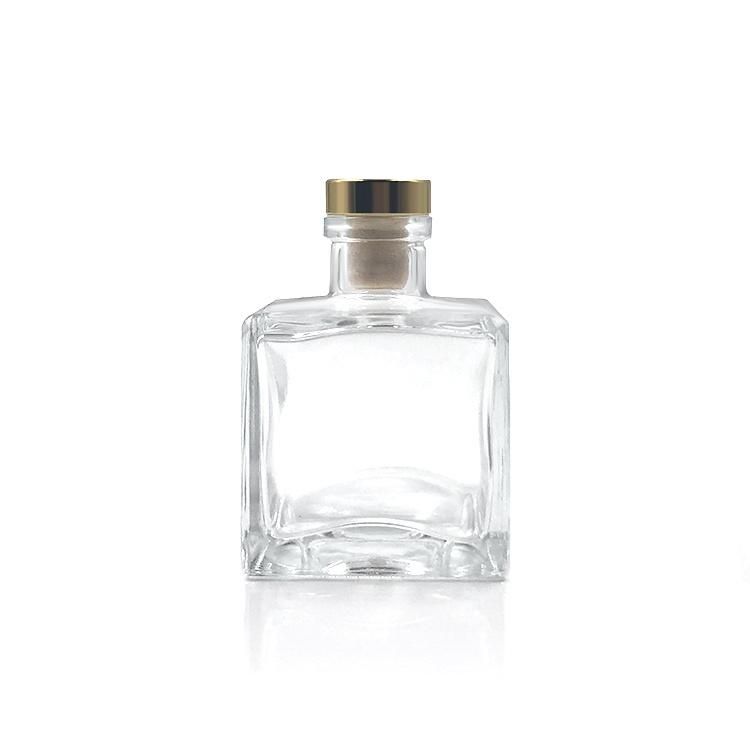 High Quality 200ml Square Glass Bottle with Crimp Neck Used for Diffuser Oil