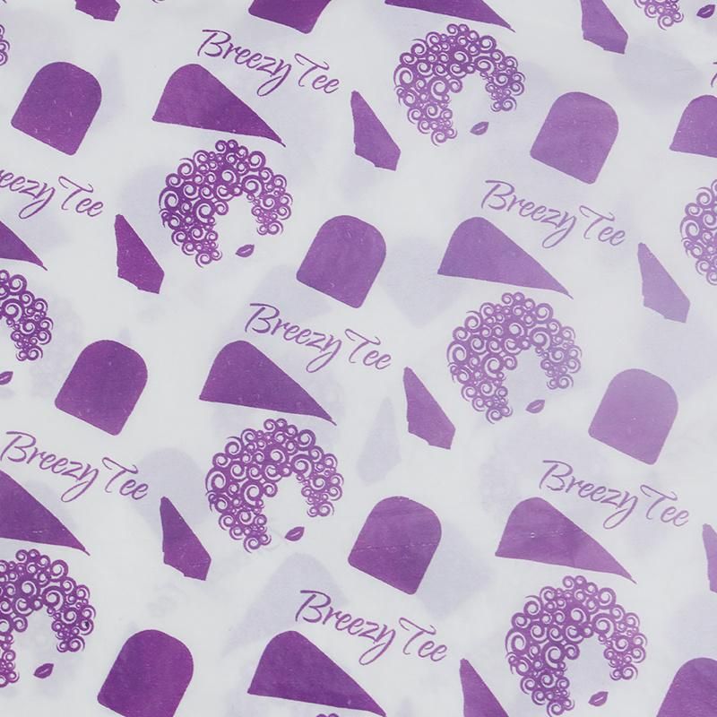Grey Purple Logo Double Colors Printed Custom Clothing Wrapping Tissue Paper