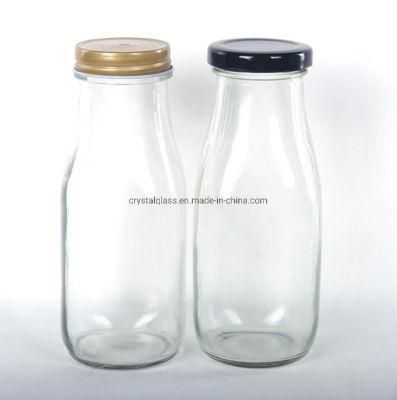 300ml 10oz French Square Milk Juice Beverage Glass Bottle with Cap