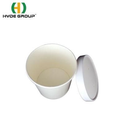 Simple Design Paper Soup Cups Packing Buckets with Lids Favorable Size