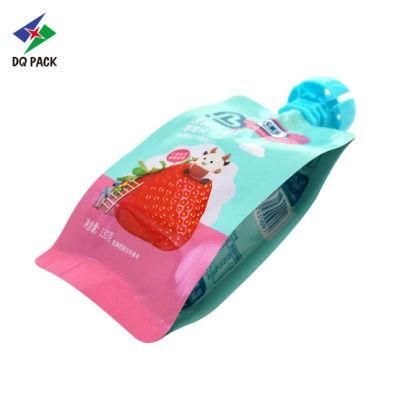 Dq Pack Custom Printed Spout Pouch Drinks Packaging Pouch Baby Food Packaging Bag Spout Pouch for Baby Food Fruit Yogurt Packaging