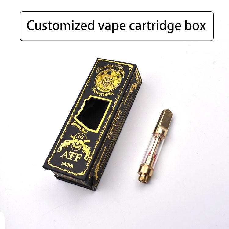 Custom Hot Stamping Black Drawer Type Packing Box for Vape Cartridge Packaging