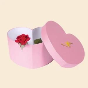 Wholesale Customized Luxury Cardboard Flower Gift Box I Love You Preserved Heart Shaped Rose Flower Paper Packaging Box