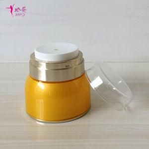 50g Yellow Color Double Wall Airless Cream Jar for Skin Care Packing