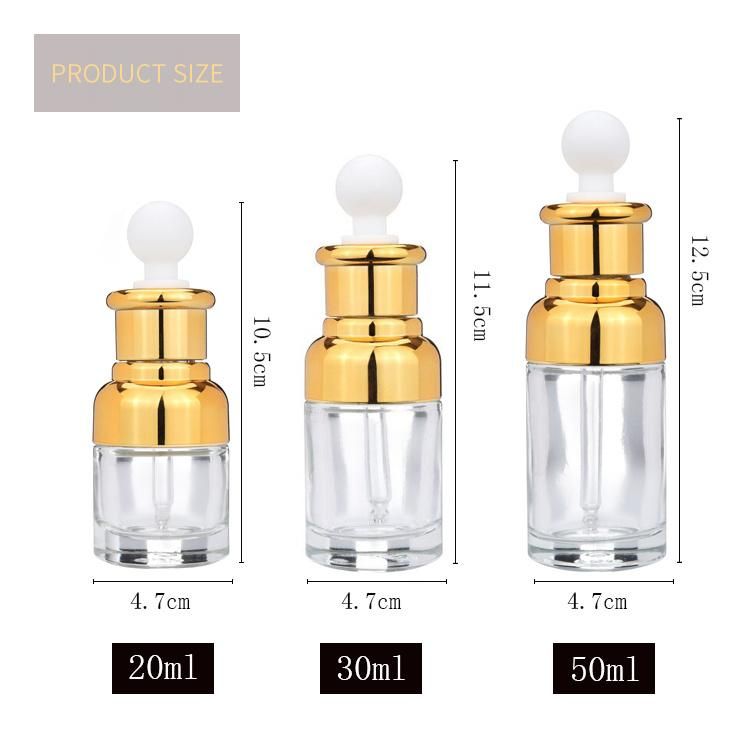 Glass Drop Bottle Aromatherapy Liquid Dropper for Essential Basic Oil Pipette Bottles Refillable 20-50ml High Quality
