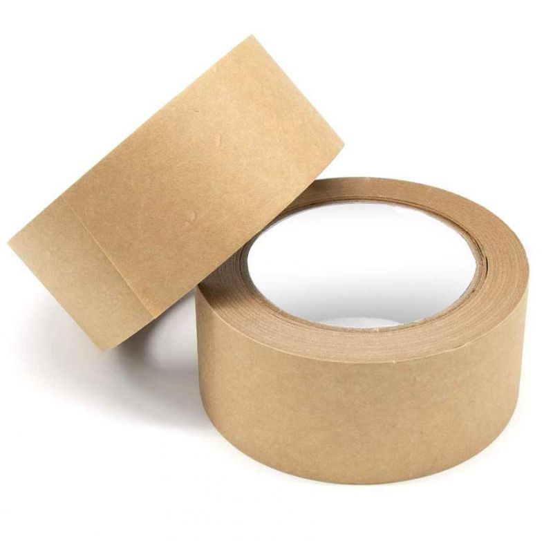 Biodegradable Fiber Reinforced Water Activated Packing Brown Kraft Gummed Paper Tape