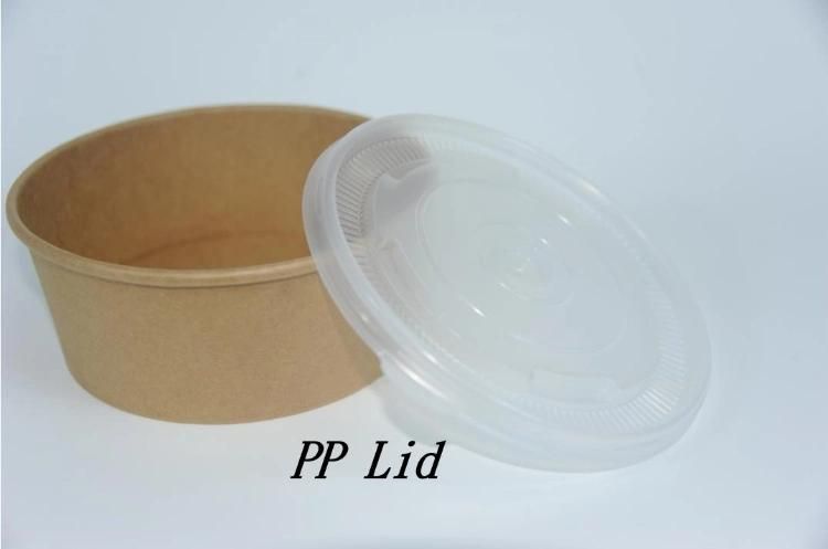 Biodegradable Food Takeaway Packaging Kraft Salad Paper Bowl with Lid