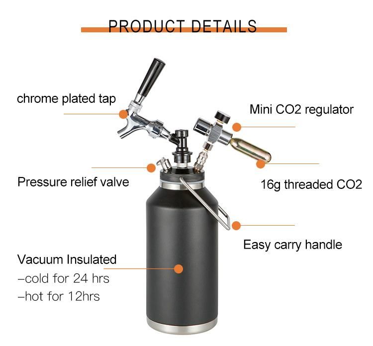 Vacuum Insulated Inox 5lt 5L 5 Beer Keg Growler