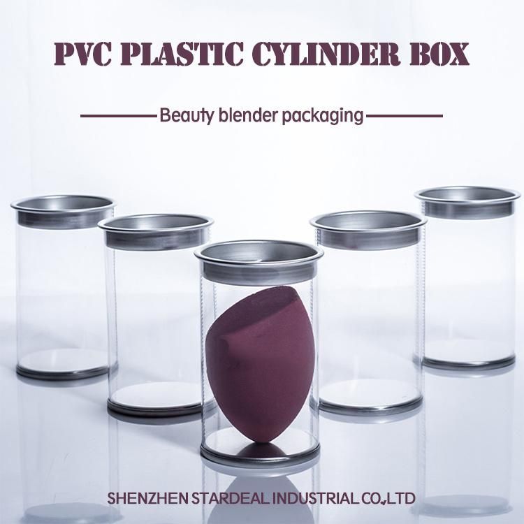 Clear PVC Cylinder Packaging Box for Beauty Blender