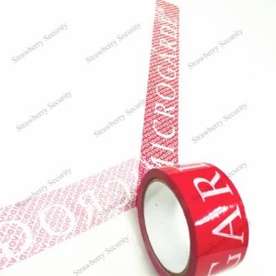 Tamper Evident Proof Void Adhesive Tape Customized High Residue Used for Boxes