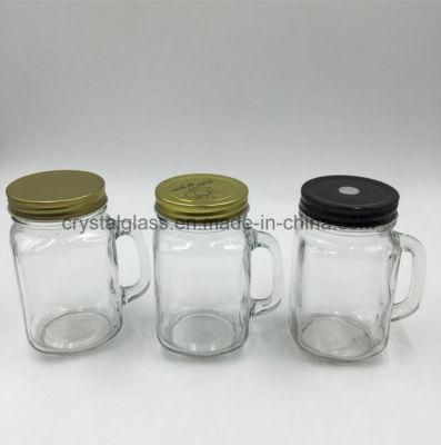 Best Selling 16oz Glass Mason Jar with Handle for Juice Drinking