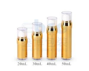 20ml/30ml/Luxury Gold Coating Plastic Cosmetic Packaging as Airless Bottle