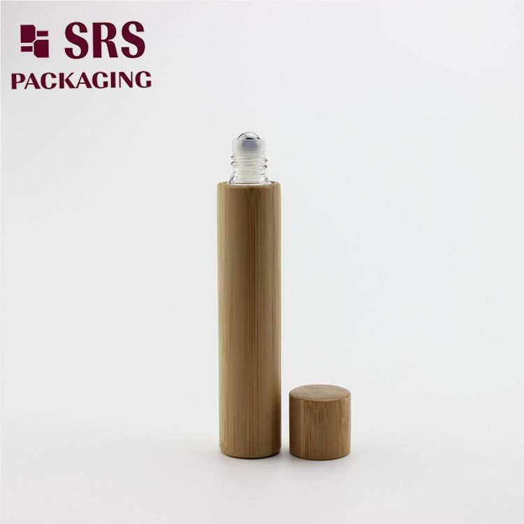 Natural Bamboo Packaging Cosmetic Black Clear Amber Green Blue Glass Container Roller/Dropper Bottle Perfume Plastic 5ml 10ml 15ml Essential Oil Roll on Bottle