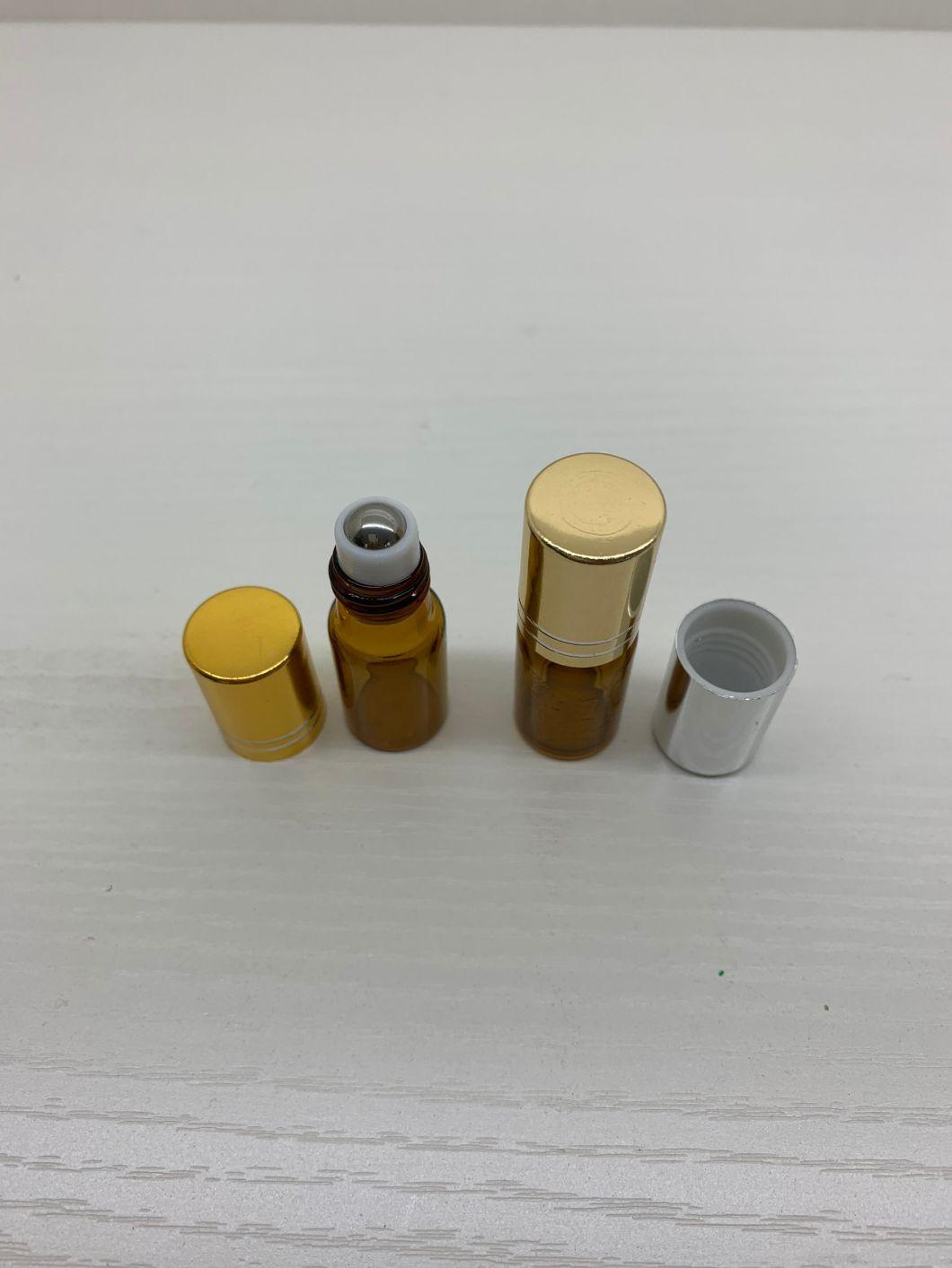 3ml Amber Deodorant Roll on Roller Glass Bottle for Essential Oils Refillable Perfume Bottle Tubular Roll on Bottle