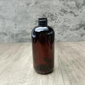 Factory Supplier Amber Boston Round Pet Bottle 8oz 250ml with 24/410 Neck Size