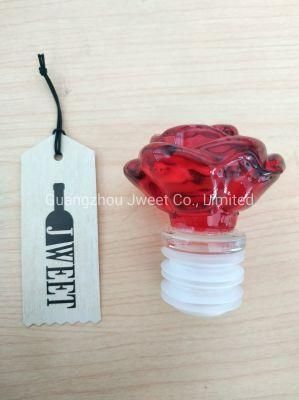 Hand-Made Custom Rose-Shaped Glass Cork in Different Colors