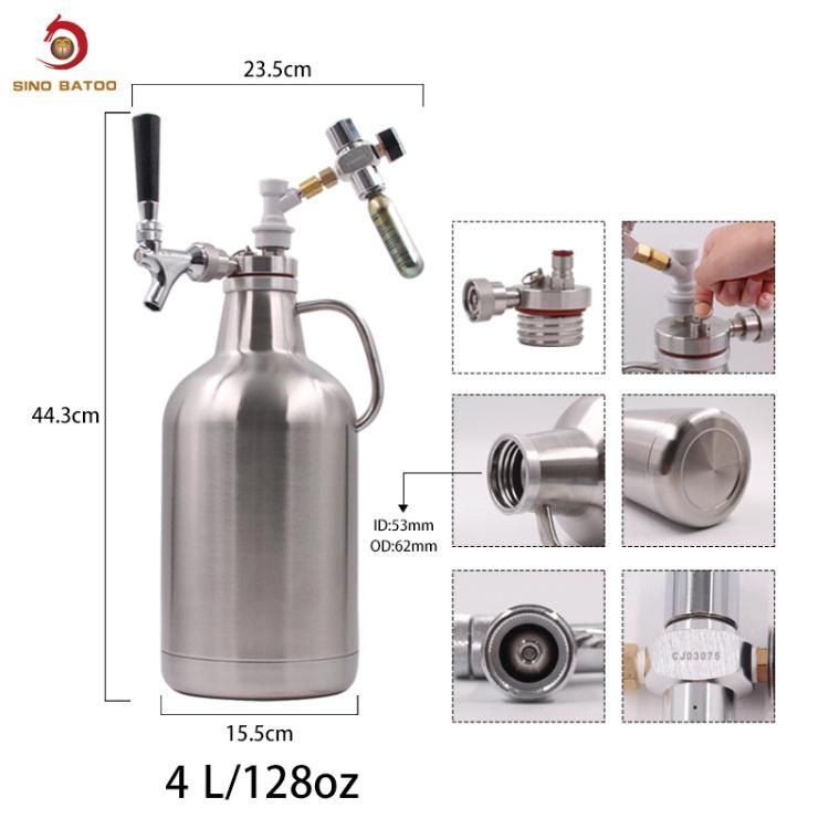 SUS304 Homecraft 3L 1 Gallon Keg Beer Tap Growler 4L