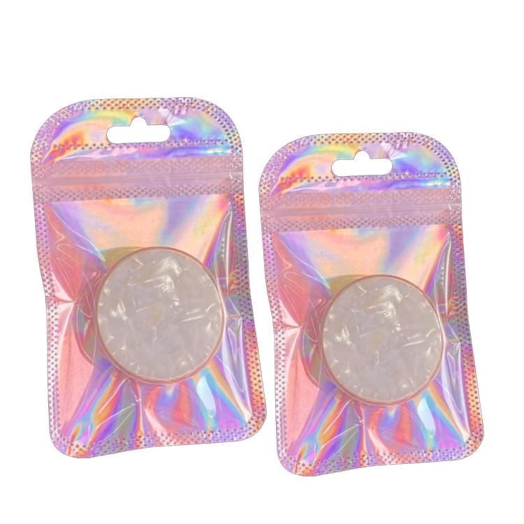 Hot Sale Dazzle Hologram Plastic Bag Holographic Pink Ziplock Bag