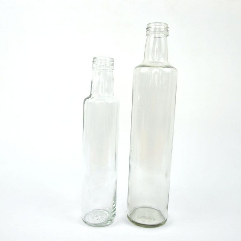 Juice Water Beverage Embossed Wide Mouth Clear Glass Bottle