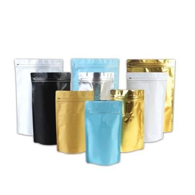 Custom Printed Low MOQ Blue Color 500g Aluminum Foil Tea Instant Coffee Packaging Bags Pouch with Zipper Lock