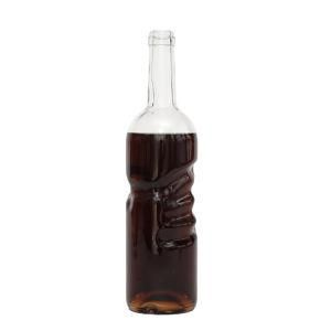 High Quality Round Shape Glass Liquor Bottle Super Flint Glass 700ml Brandy Liquor Bottle