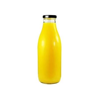 500ml 16oz Round Transparent Milk Packaging Glass Bottle with Metal Caps