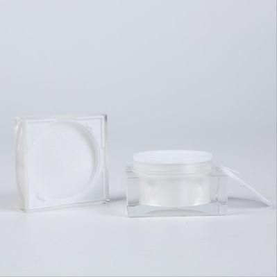 Square Cream Bottle Thick Wall Acrylic Plastic Jar Cosmetics Packaging