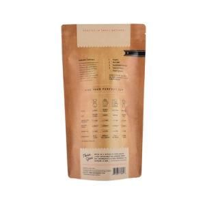 Customized Design Zip Lock Zipper Kraft Paper Biodegradable Coffee Paper Packaging Bag