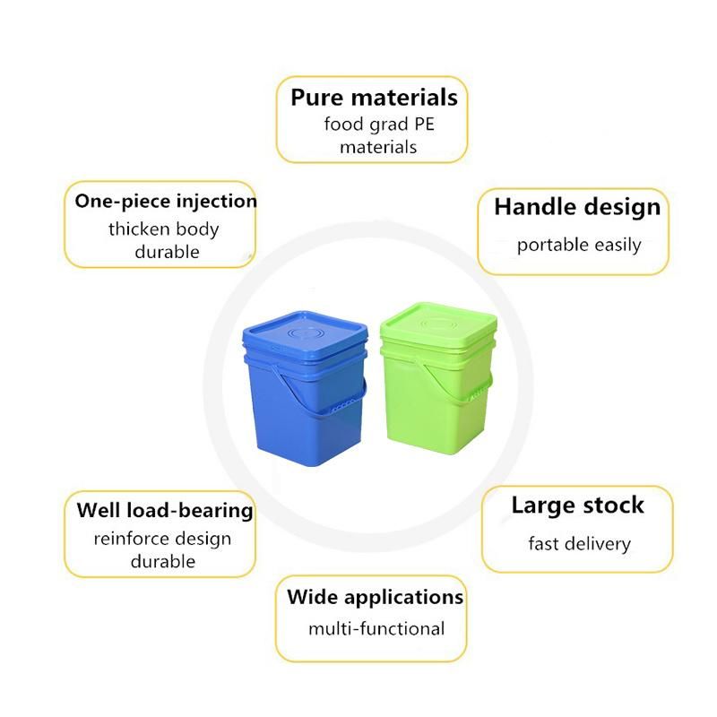 1 Liter to 20 Liter Square Shaped Popular Design Plastic Buckets
