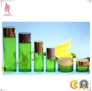 Green Colored 6 PCE Set for Sale Cosmetic Customized Bottle