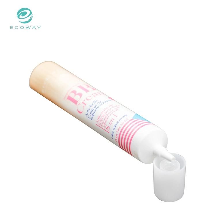 30ml Freely Customized Tube Body Logo Pattern and Color White Ordinary Screw Cap Integrated Nozzle Cosmetic Tube