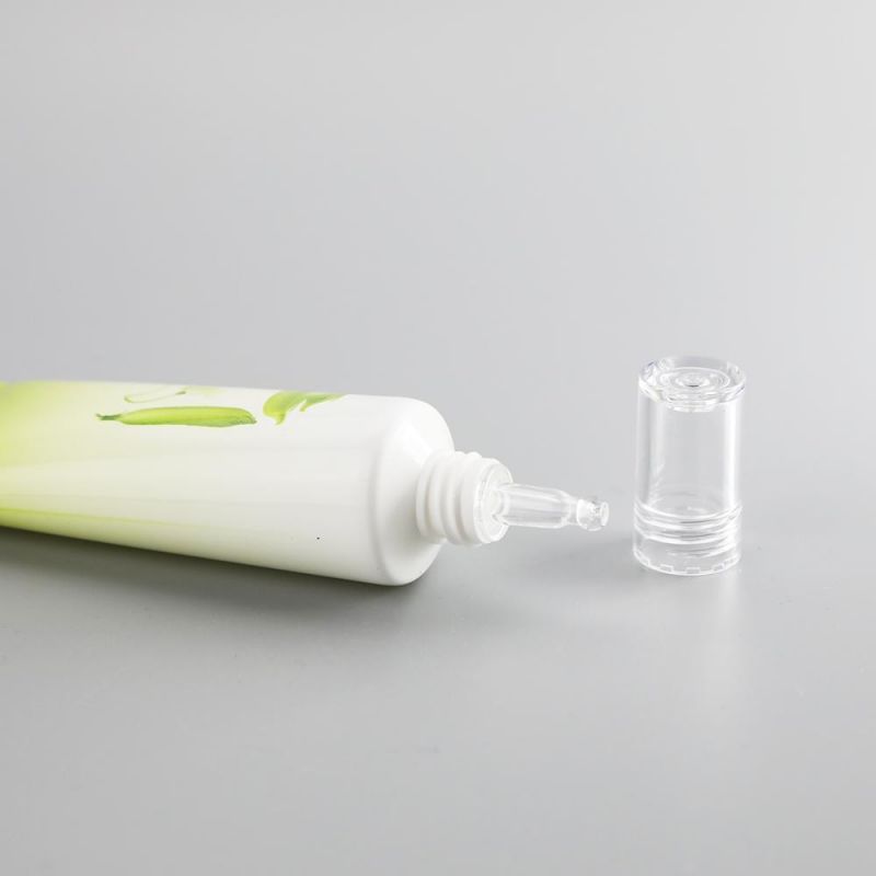 Gradient Green Glossy Round PE Squeezable Tube Dropper Applicator Tube