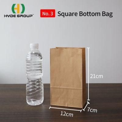 Low Price Various Sizes No Handle Food Takeaway Packaging Kraft Paper Bag