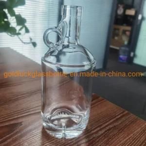 1000ml 750ml 500ml Empty Super Flint Glass Liquor Bottle with Handle Free Samples Available