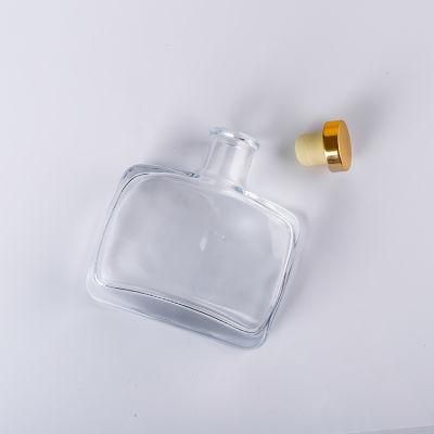 100ml 200ml 350ml Home Decor Square Flat Empty Perfume Aroma Reed Diffuser Glass Bottle Luxury with Rattan Sticks