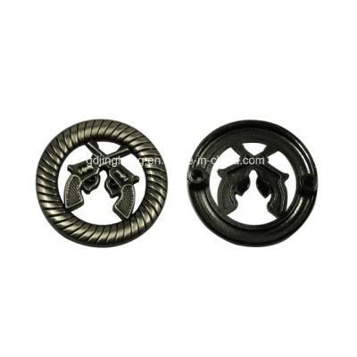 Bag Accessories Custom Metal Tag Zinc Alloy Metal Plate with Two Gun