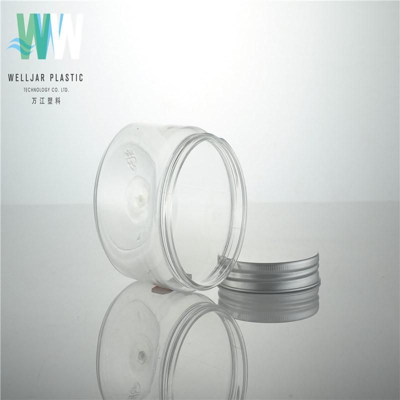 Plastic 250g Pet Cosmetic Jars with Aluminum Cap