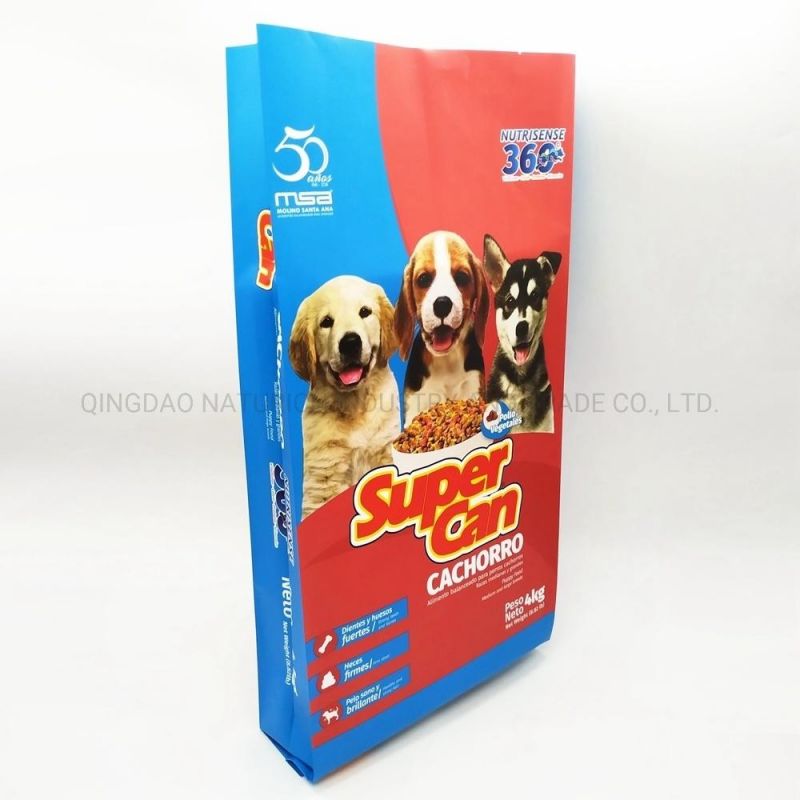 1-10kg Plastic Stand up Flat Bottom Pet Dog Food Packaging Bag