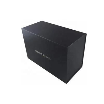 Hot Fancy Magnet Box Carton Black Rigid Flat Luxury Magnetic Folding Storage Paper Gift Box with Ribbon