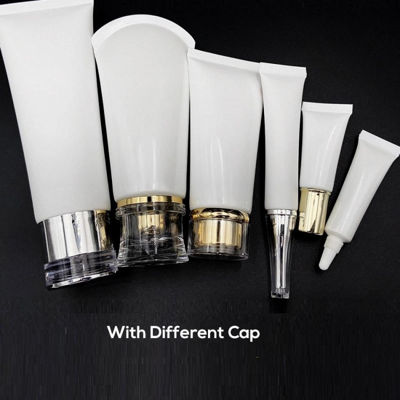 Free Sample 60ml White Empty Plastic PE Shampoo Tube Hand Cream Body Lotion Soft Plastic Tubes with Black Caps