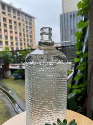 Hoson Hot Sales Super Flint Crystal Like Glass 1500ml 1000ml 100cl 1L Liquor Bottle