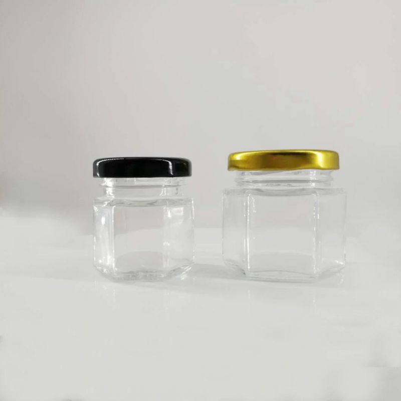 Hexagon Glass Jar 45ml 100ml 180ml 280ml Empty Food Storage Jam Honey Storage Glass Jar for Packaging