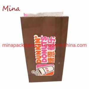 White Kraft Paper Take Away Food Packaging Bag Fast Food Packing Pouch