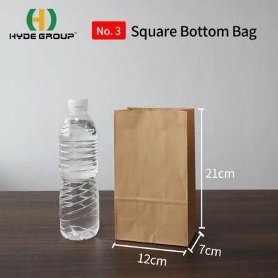 Custom Printing Takeout Baking Bag Brown Kraft Paper Packing Bags for Food