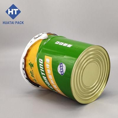 5L Open Head Tin Pail Metal Bucket Custom Logo