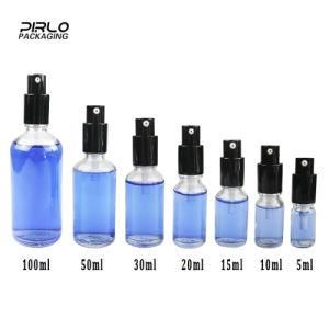 (5ml 10ml 15ml 20ml 30ml 50ml 100ml) Clear Cosmetic Essential Oil Galss Bottle with Lotion Sprayer Hot Sale