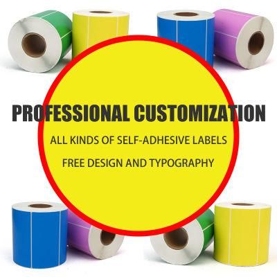 Customizable Colors Printing Cmyk Sticker Adhesive Coated Art Labels Rolls