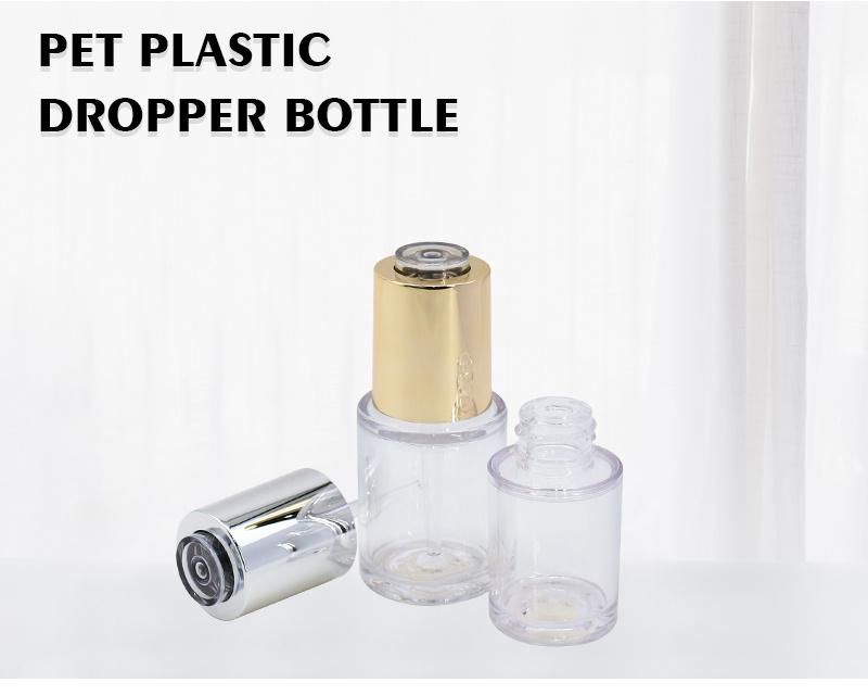 Round Clear Facial Oil Bottle 20ml 35ml Dropping Empty Lotion Serum Container