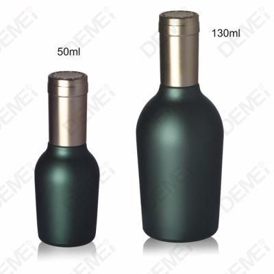 50/130ml 30/50g Cosmetic Skin Care Packaging Green Red Wine Shape Toner Lotion Glass Bottle and Cream Jar with Black Slim Cap