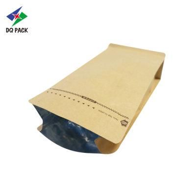 Dq Pack Wholesale China Packaging Products Flat Bottom Pouch with Zipper Kraft Paper Bag